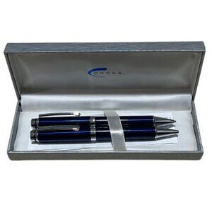 Cross Classic Century VINTAGE Blue Lacquer & Chrome Writing Set - NEW IN BOX